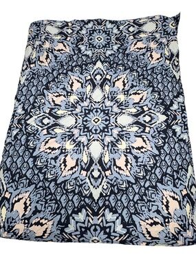 Kohl's India cotton vintage 60x76 blue black white mandala corner anchor straps